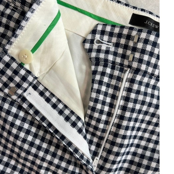 J. Crew Hayden Navy Blue/White Houndstooth crop pants, fully lined Size 10 - Picture 6 of 14